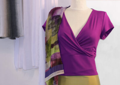 Cache-coeur fuchsia Jersey Viscose Création Christine© Tex-Stylez-Vous